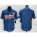 Men's Los Angeles Dodgers Blank Navy Blue Pinstripe Mexico Cool Base Nike Stitched Jersey