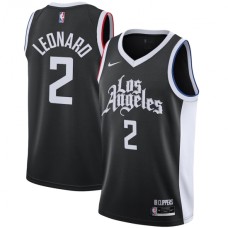 Men's LA Clippers #2 Kawhi Leonard Nike Black 2020-21 Swingman Player Stitched Jersey