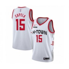 Men's Houston Rockets #15 Clint Capela Swingman White Basketball Stitched Jersey - 2019 20 City Edition