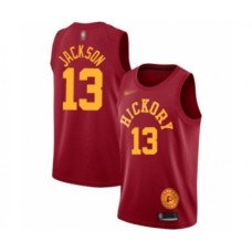 Men's Indiana Pacers #13 Mark Jackson Authentic Red Hardwood Classics Basketball Stitched Jersey