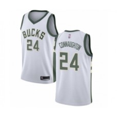 Men's Milwaukee Bucks #24 Pat Connaughton Authentic White Basketball Stitched Jersey - Association Edition