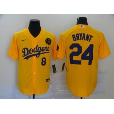 Men's Nike Los Angeles Dodgers Kobe Bryant yellow Stitched Jersey