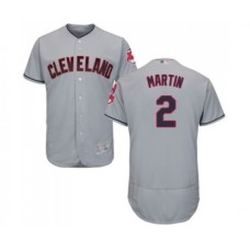 Men's Cleveland Indians #2 Leonys Martin Grey Road Flex Base Authentic Collection Baseball Jersey