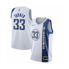 Men's Indiana Pacers #33 Myles Turner Swingman White Basketball Stitched Jersey - 2019 20 City Edition