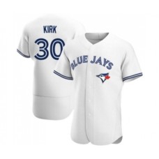 Men's Toronto Blue Jays #30 Alejandro Kirk George Springer White Flex Base Stitched Jersey