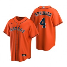 Men's Nike Houston Astros #4 George Springer Orange Alternate Stitched Baseball Jersey