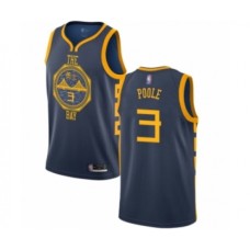 Men's Golden State Warriors #3 Jordan Poole Authentic Navy Blue Basketball Jersey - City Edition