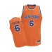 Men's New York Knicks #6 Elfrid Payton Authentic Orange Alternate Basketball Jersey