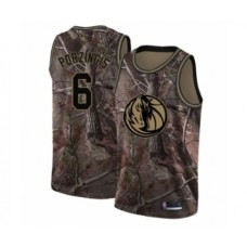 Men's Dallas Mavericks #6 Kristaps Porzingis Swingman Camo Realtree Collection Basketball Jersey