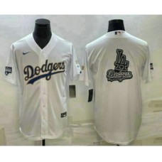 Men's Los Angeles Dodgers White Team Big Logo Cool Base Stitched Baseball Jersey