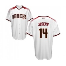 Men's Arizona Diamondbacks #14 Caleb Joseph Replica White Home Cool Base Baseball Jersey