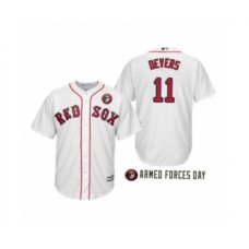 Men's Boston Red Sox 2019 Armed Forces Day #11 Rafael Devers White Stitched Jersey