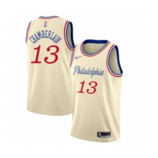 Men's Philadelphia 76ers #13 Wilt Chamberlain Swingman Cream Basketball Stitched Jersey - 2019 20 City Edition