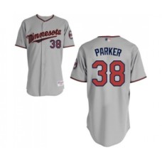 Men's Minnesota Twins #38 Blake Parker Authentic Grey Road Cool Base Baseball Jersey