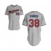 Men's Minnesota Twins #38 Blake Parker Authentic Grey Road Cool Base Baseball Jersey