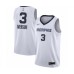 Men's Memphis Grizzlies #3 Allen Iverson Authentic White Finished Basketball Stitched Jersey - Association Edition