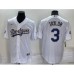 Men's Los Angeles Dodgers #3 Chris Taylor White Gold Championship Stitched MLB Cool Base Nike Jersey