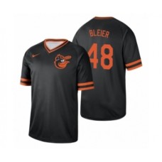 Men's Baltimore Orioles #48 Richard Bleier Black Cooperstown Collection Legend Stitched Jersey