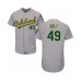 Men's Oakland Athletics #49 Skye Bolt Grey Road Flex Base Authentic Collection Baseball Player Stitched Jersey