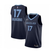 Men's Memphis Grizzlies #17 Jonas Valanciunas Authentic Navy Blue Finished Basketball Stitched Jersey - Icon Edition