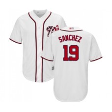 Men's Washington Nationals #19 Anibal Sanchez Replica White Home Cool Base Baseball Jersey