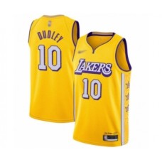 Men's Los Angeles Lakers #10 Jared Dudley Swingman Gold 2019-20 City Edition Basketball Stitched Jersey