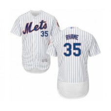 Men's New York Mets #35 Jacob Rhame White Home Flex Base Authentic Collection Baseball Player Stitched Jersey