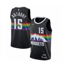 Men's Denver Nuggets #15 Carmelo Anthony Swingman Black Basketball Stitched Jersey - 2019 20 City Edition