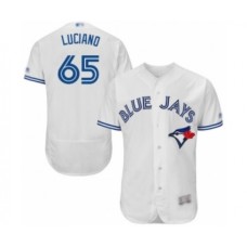 Men's Toronto Blue Jays #65 Elvis Luciano White Home Flex Base Authentic Collection Baseball Player Stitched Jersey