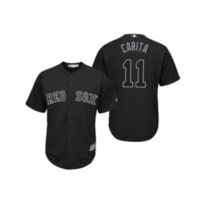 Men's Boston Red Sox #11 Rafael Devers Carita Black 2019 Players Weekend Replica Stitched Jersey