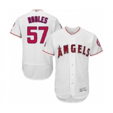 Men's Los Angeles Angels of Anaheim #57 Hansel Robles White Home Flex Base Authentic Collection Baseball Player Stitched Jersey