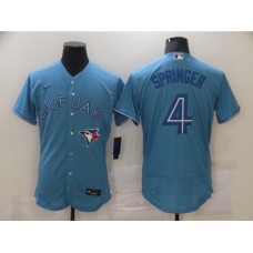 Men's Toronto Blue Jays #4 George Springer Light Blue Nike Royal Alternate Replica Player Stitched Jersey