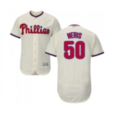 Men's Philadelphia Phillies #50 Hector Neris Cream Alternate Flex Base Authentic Collection Baseball Jersey