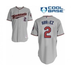 Men's Minnesota Twins #2 Luis Arraez Authentic Grey Road Cool Base Baseball Player Stitched Jersey