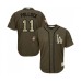 Men's Los Angeles Dodgers #11 A. J. Pollock Authentic Green Salute to Service Baseball Jersey