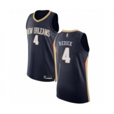 Men's New Orleans Pelicans #4 JJ Redick Authentic Navy Blue Basketball Jersey - Icon Edition