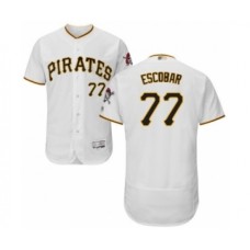 Men's Pittsburgh Pirates #77 Luis Escobar White Home Flex Base Authentic Collection Baseball Player Stitched Jersey