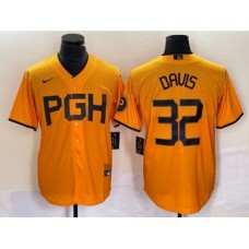 Men's Nike Pittsburgh Pirates #32 Henry Davis Yellow 2023 City Connect Stitched Jersey