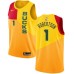 Men's Nike Milwaukee Bucks #1 Oscar Robertson Swingman Yellow NBA Jersey - City Edition