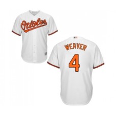 Men's Baltimore Orioles #4 Earl Weaver Replica White Home Cool Base Baseball Jersey