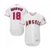 Men's Los Angeles Angels of Anaheim #18 Brian Goodwin White Home Flex Base Authentic Collection Baseball Jersey