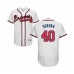 Men's Atlanta Braves #40 Mike Soroka White Home Flex Base Authentic Collection Baseball Jersey