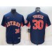 Men's Houston Astros #30 Kyle Tucker Number Navy Blue With Patch Stitched MLB Cool Base Nike Jersey