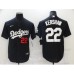 Men's Nike Los Angeles Dodgers #22 Clayton Kershaw Black Authentic Stitched Jersey