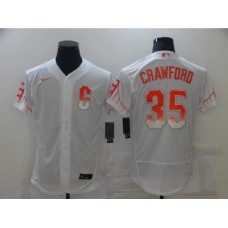 Men's San Francisco Giants #35 Brandon Crawford Nike White 2021 City Connect Replica Player Stitched Jersey