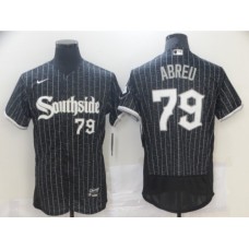 Men's Nike Chicago White Sox #79 Jose Abreu Black Authentic Baseball Stitched Jersey