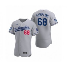 Men's Los Angeles Dodgers #68 Ross Stripling Gray 2020 World Series Champions Road Authentic Stitched Jersey