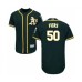 Men's Oakland Athletics #50 Mike Fiers Green Alternate Flex Base Authentic Collection Baseball Player Stitched Jersey