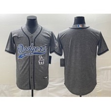 Men's Los Angeles Dodgers Blank Grey Gridiron Cool Base Stitched Baseball Jersey