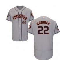 Men's Houston Astros #22 Josh Reddick Grey Road Flex Base Authentic Collection 2019 World Series Bound Baseball Stitched Jersey